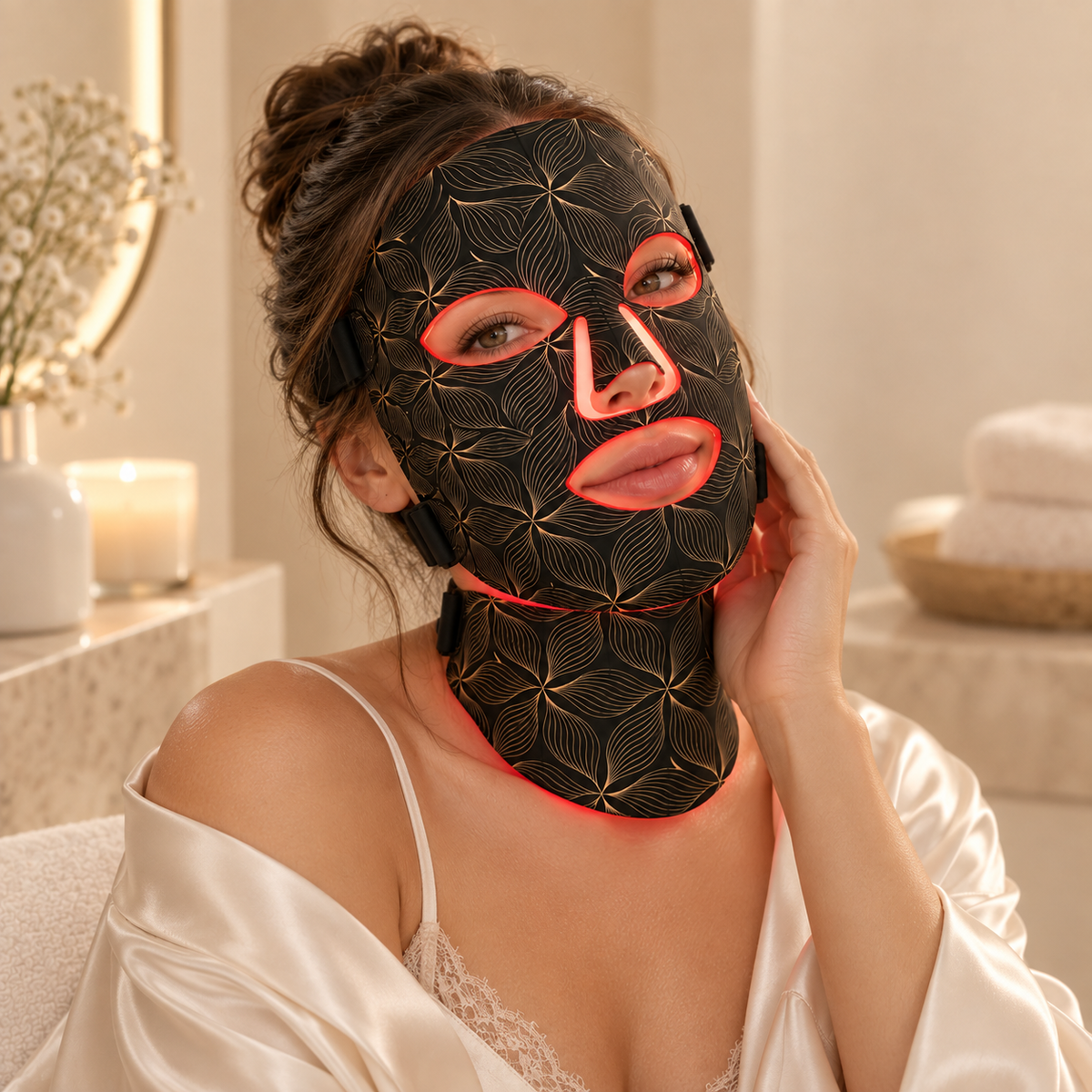 Utilisation du masque LED visage et cou Luenia