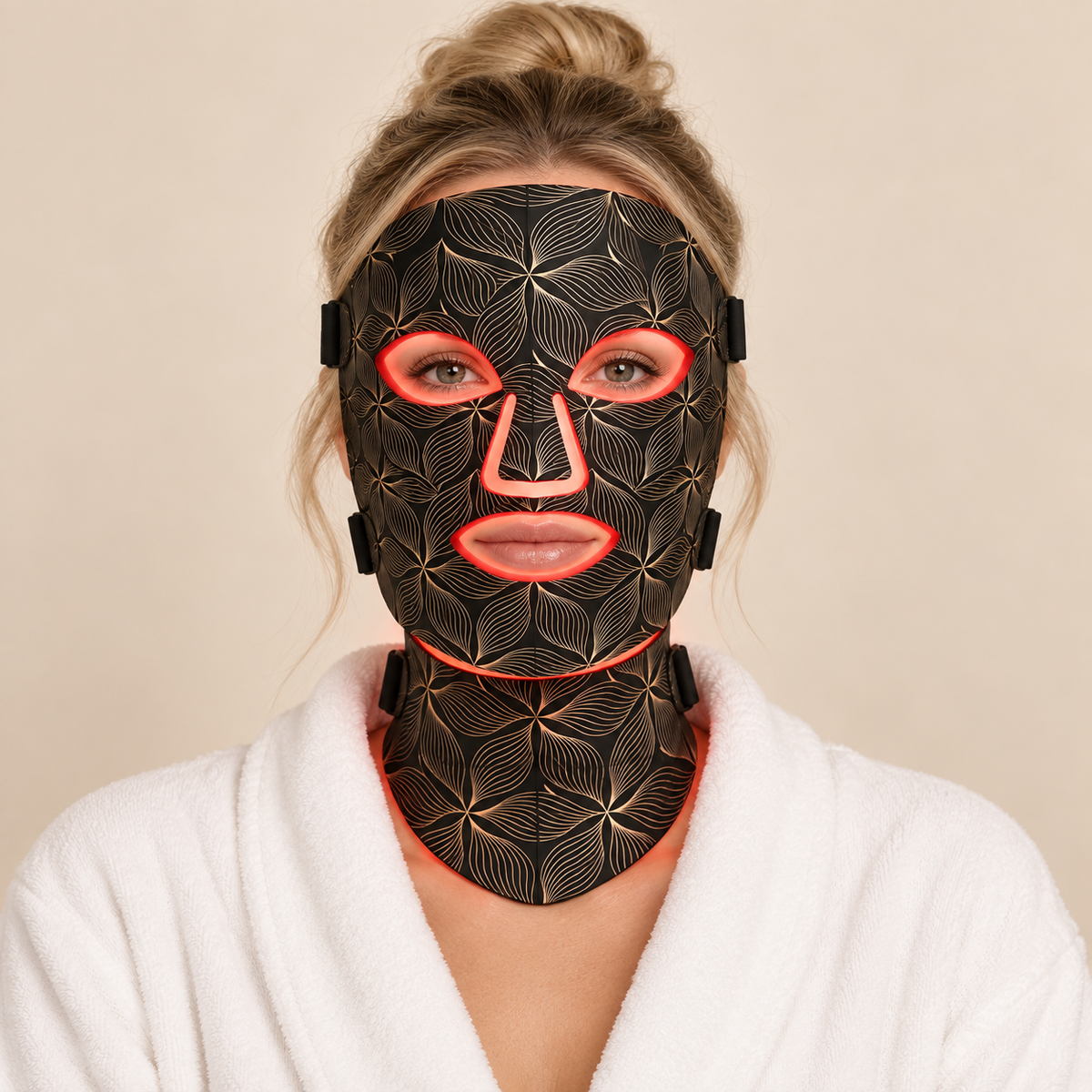 Masque LED visage et cou Luenia porté à domicile