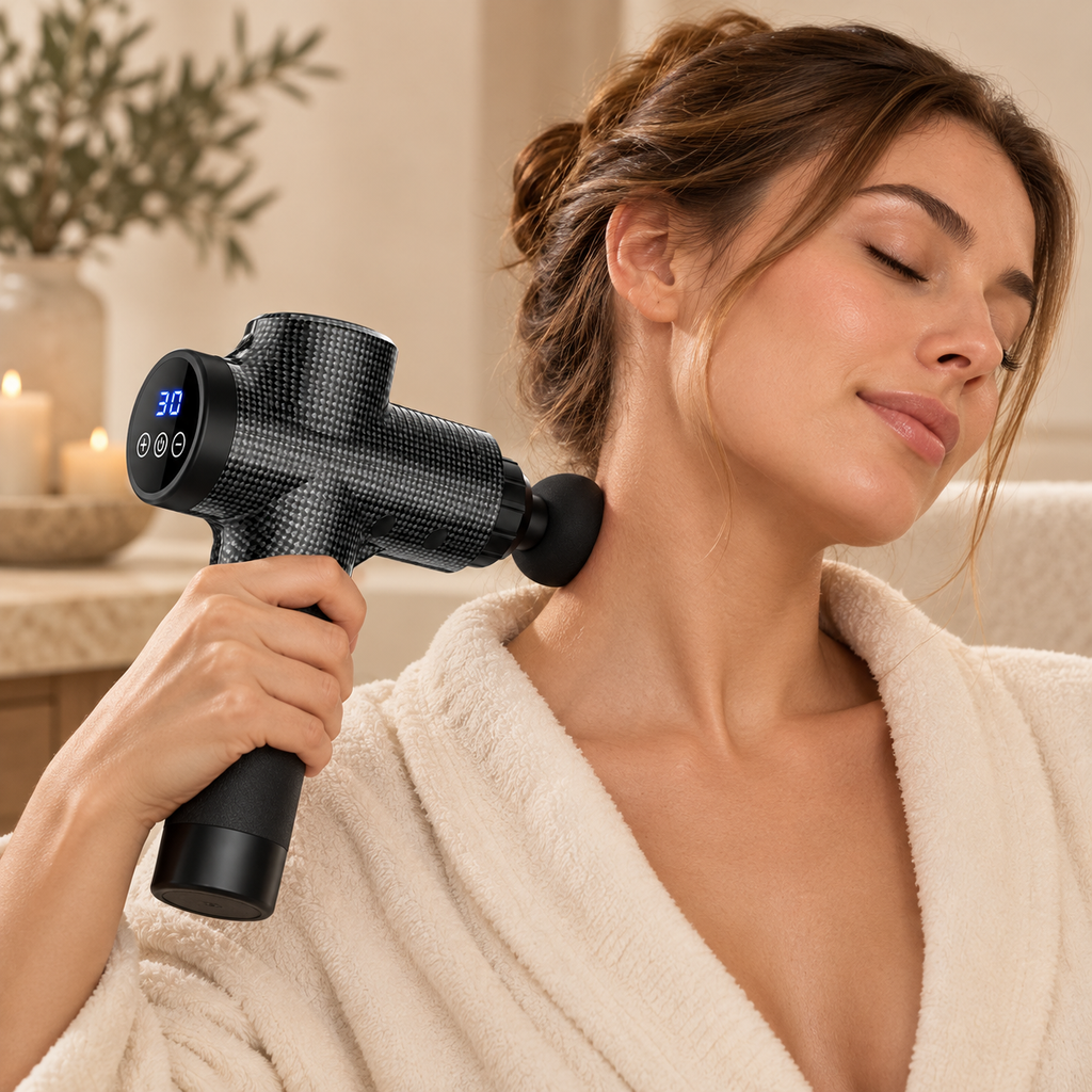 Pistolet de massage sans fil Luenia en situation à domicile