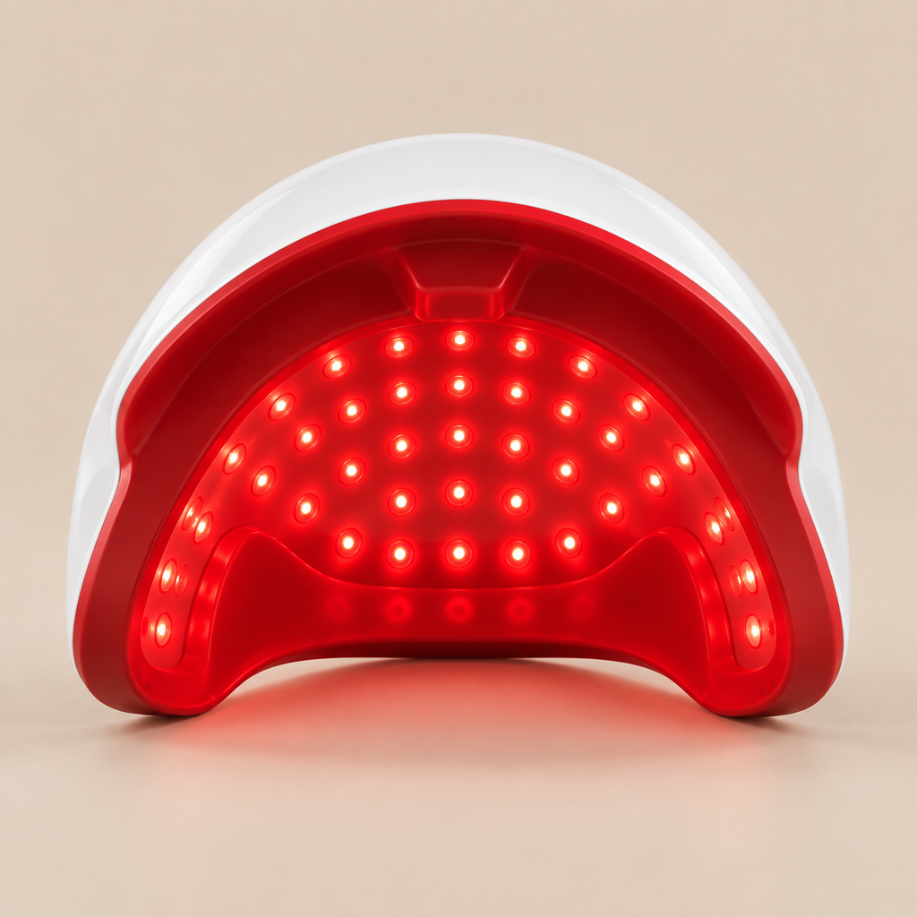 Casque lumineux Luenia porté sur le cuir chevelu